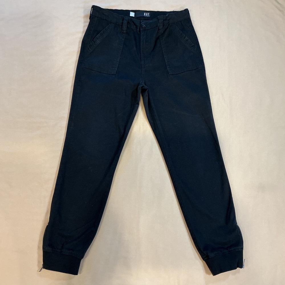 KUT FROM THE KLOTH Black Chris High Rise Utility Jogger Womens 8